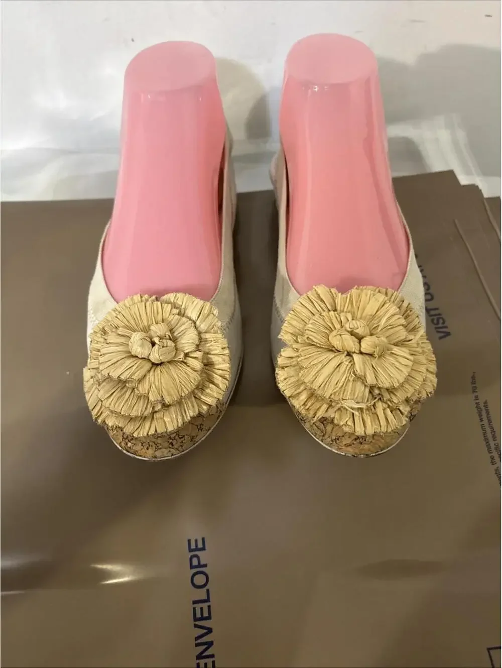 Chanel Lamskin Ballet Interlocking CC Logo Cork‎ Toe Flats 39 Beautiful